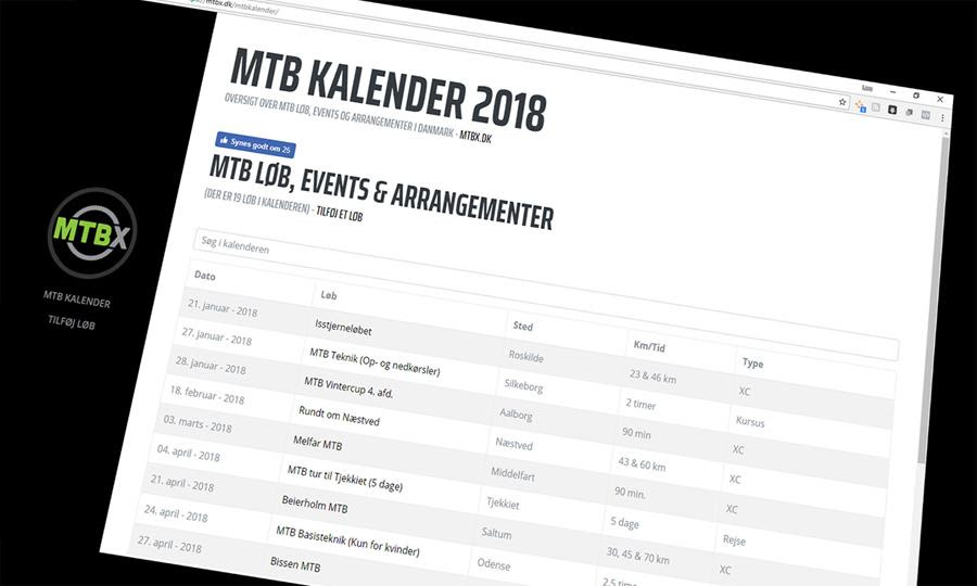 MTB Kalender 2018 – mtbx.dk